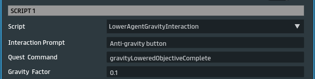 Lower Agent Gravity script settings