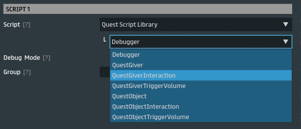Quest giver interaction script screenshot